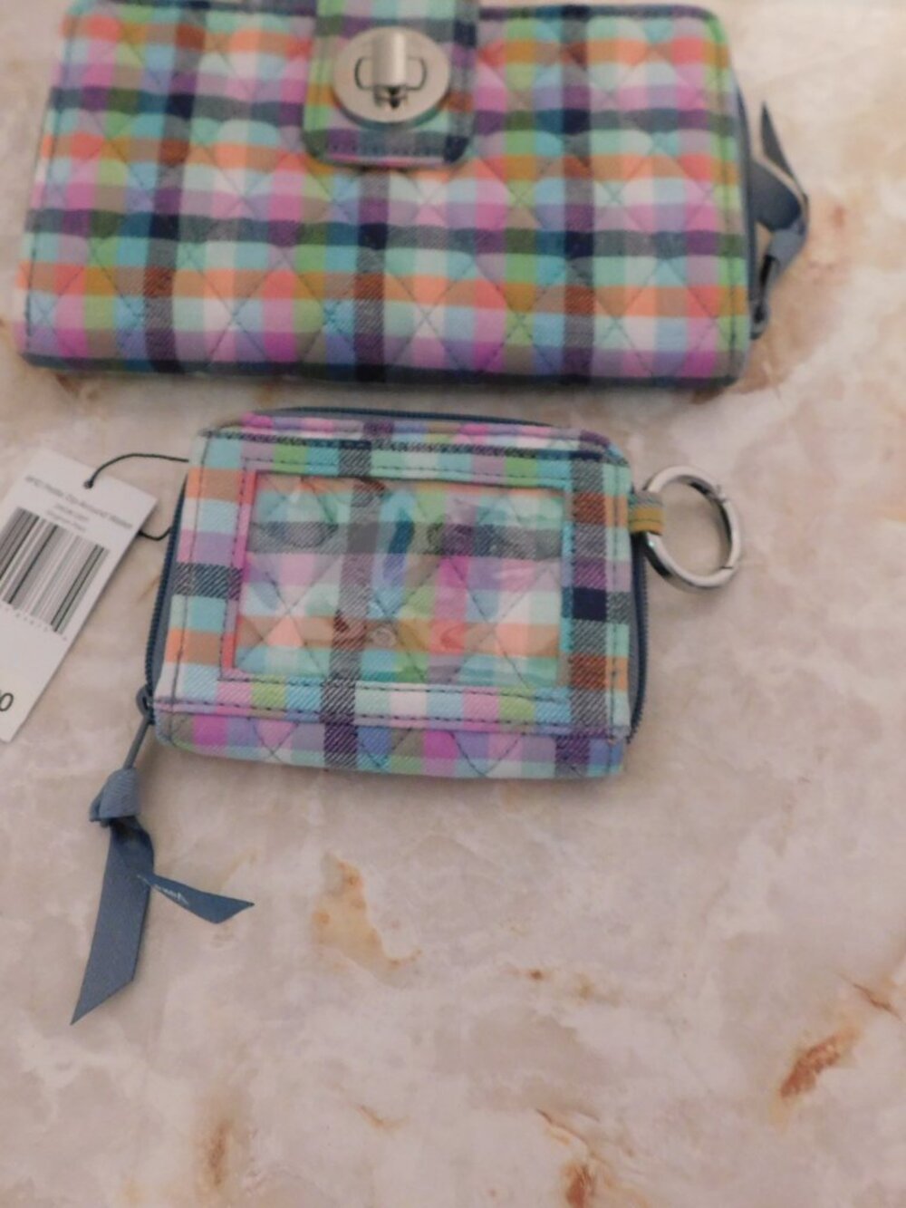 Vera Bradley Zip Around Wallet & Petite Zip Around Wallet NEW RFID Gingham Plaid - Picture 4 of 11